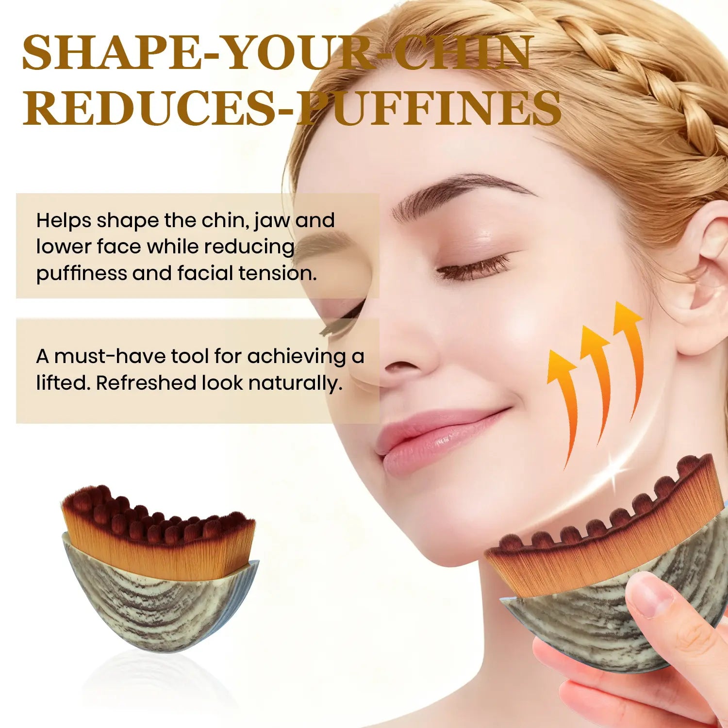 Cotsoco Lymphatic Contour Face Brush for Jawline & Chin Sculpting, Soft Bristles Dry Brushing Massager for Lymphatic Drainage & Facial Fatigue Relief, Ergonomically Designed, Gift for Women, Summervibes