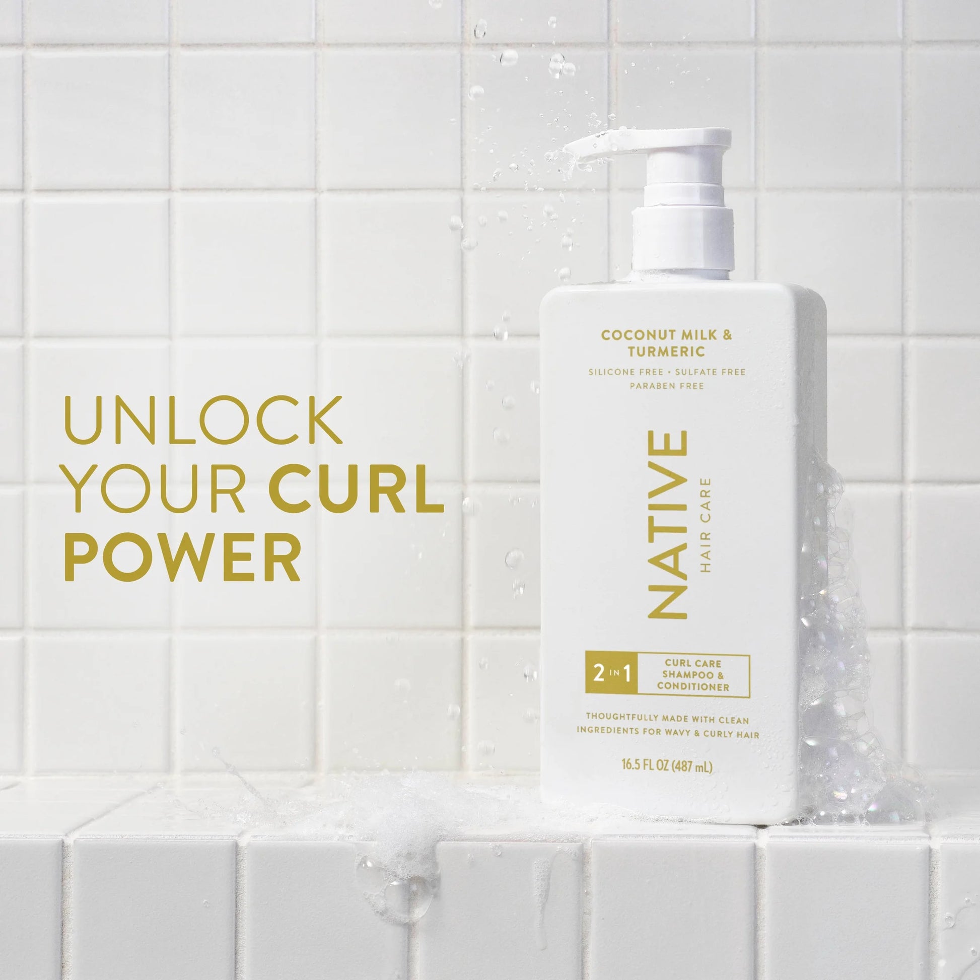 Curl Care 2-In-1 Mens Shampoo and Conditioner Coconut Milk and Turmeric 16.5 Fl Oz