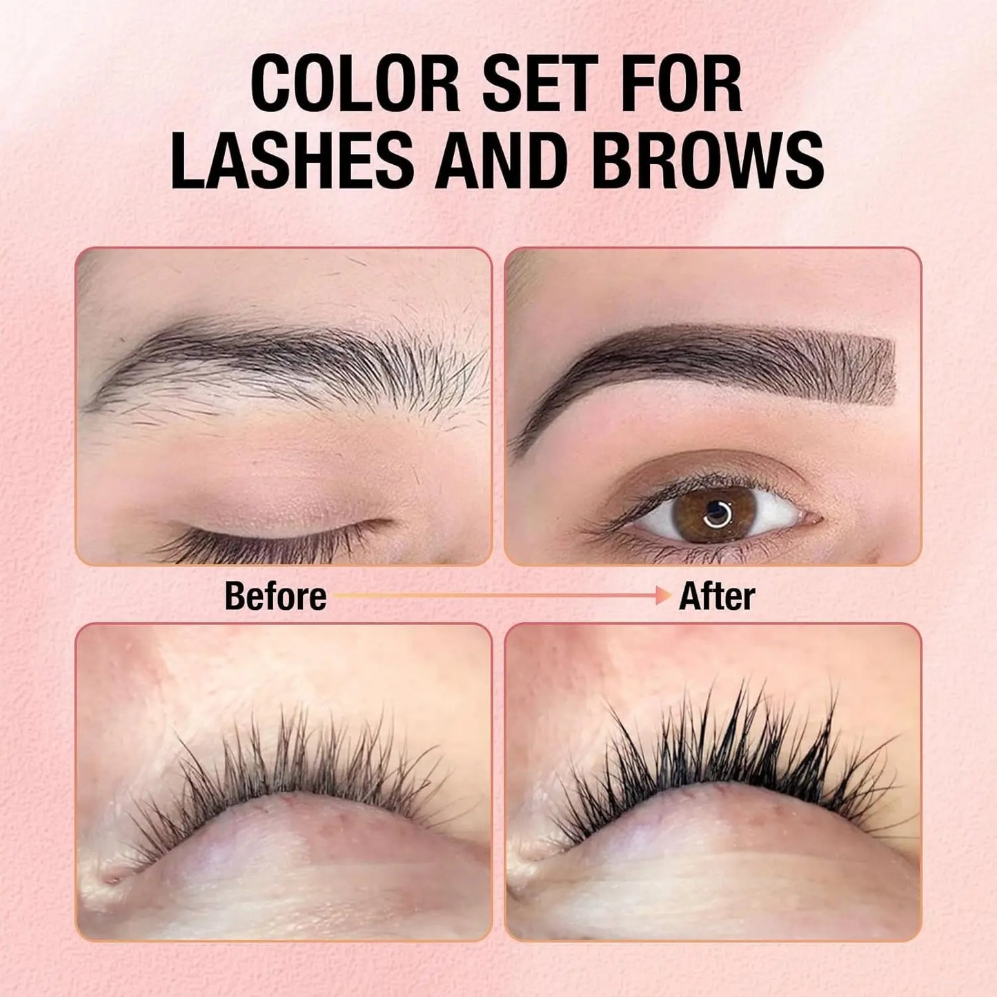 Lash Tint Kit Black Eyelash & Eyebrow Dye Set for Lashes and Brows Eyelash Tint Set with Long Lasting for Home Use Gentle Cosmetic Makeup