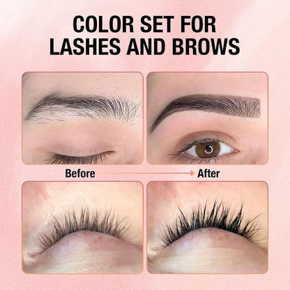 Lash Tint Kit Black Eyelash & Eyebrow Dye Set for Lashes and Brows Eyelash Tint Set with Long Lasting for Home Use Gentle Cosmetic Makeup