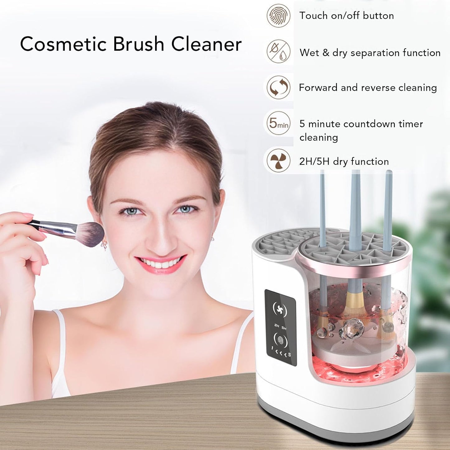 Electric Makeup Brush Cleaner, Machine Makeup Brush Cleaner, Makeups Brushes Drying Machine for Removing Cosmetic Residuely, Grease from Brushes