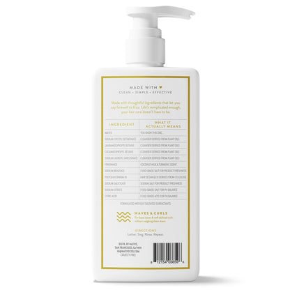 Curl Care 2-In-1 Mens Shampoo and Conditioner Coconut Milk and Turmeric 16.5 Fl Oz