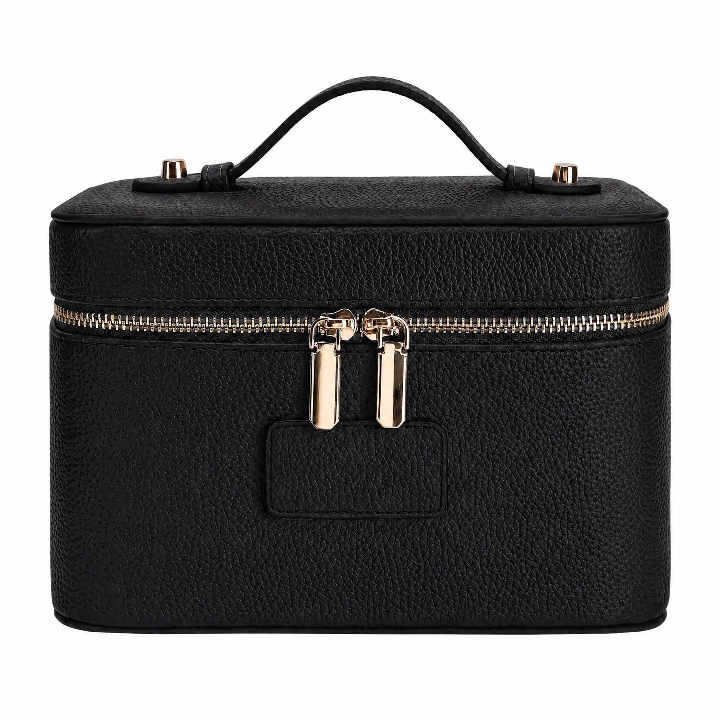 HONITTY Women'S Leather Makeup Case - Large Capacity Waterproof Wipe-Clean Zip Bag with Removable Divider, Portable Travel Toiletry Organizer for Makeup Products, Grab-And-Go Functional Bag