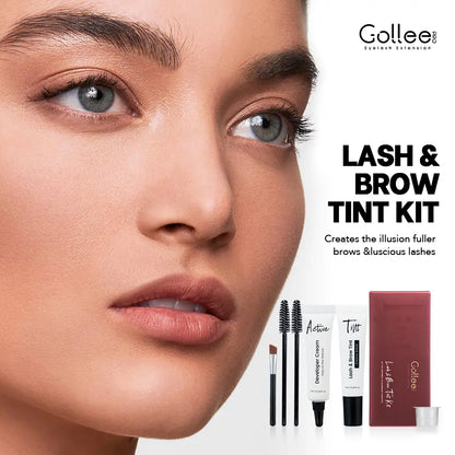 Lash Tint Kit Black Eyelash & Eyebrow Dye Set for Lashes and Brows Eyelash Tint Set with Long Lasting for Home Use Gentle Cosmetic Makeup
