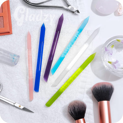 Glass Cuticle Pusher by  - Manicure Stick, Genuine Czech Quality, Professional Precision Filing Cuticle Remover, Abrasive Surface Never Wears Out