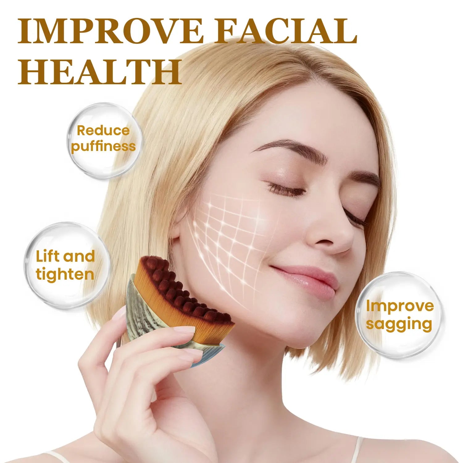 Cotsoco Lymphatic Contour Face Brush for Jawline & Chin Sculpting, Soft Bristles Dry Brushing Massager for Lymphatic Drainage & Facial Fatigue Relief, Ergonomically Designed, Gift for Women, Summervibes