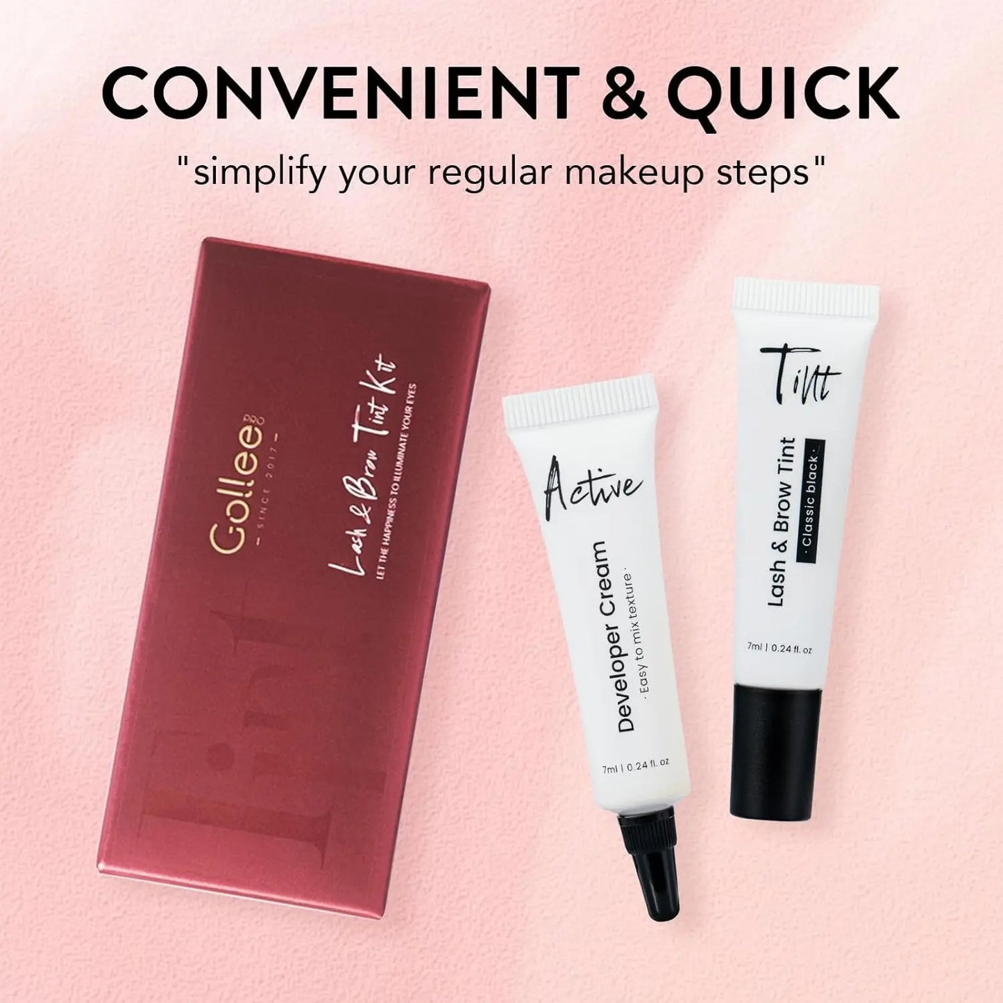 Lash Tint Kit Black Eyelash & Eyebrow Dye Set for Lashes and Brows Eyelash Tint Set with Long Lasting for Home Use Gentle Cosmetic Makeup