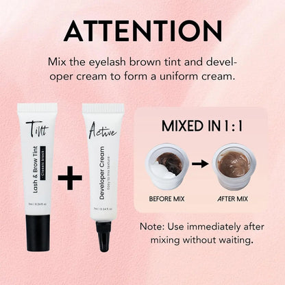 Lash Tint Kit Black Eyelash & Eyebrow Dye Set for Lashes and Brows Eyelash Tint Set with Long Lasting for Home Use Gentle Cosmetic Makeup